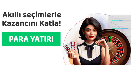 Casino bonusları ve rulet masasında kart tutan kadın görseli